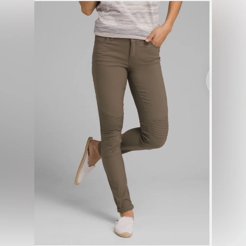 Prana Brenna Moto Pants Olive Green (2) - Picture 1 of 8